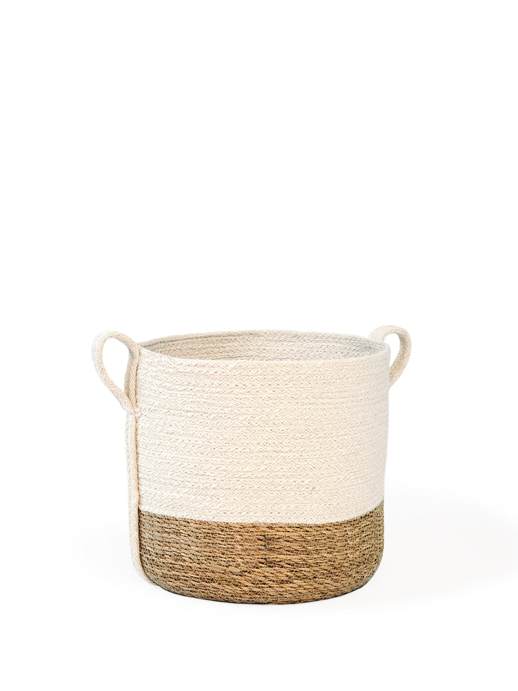 Savar handwoven jute and seagrass basket with side handle