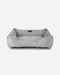 Fancy corduroy sleeper dog bed in gray