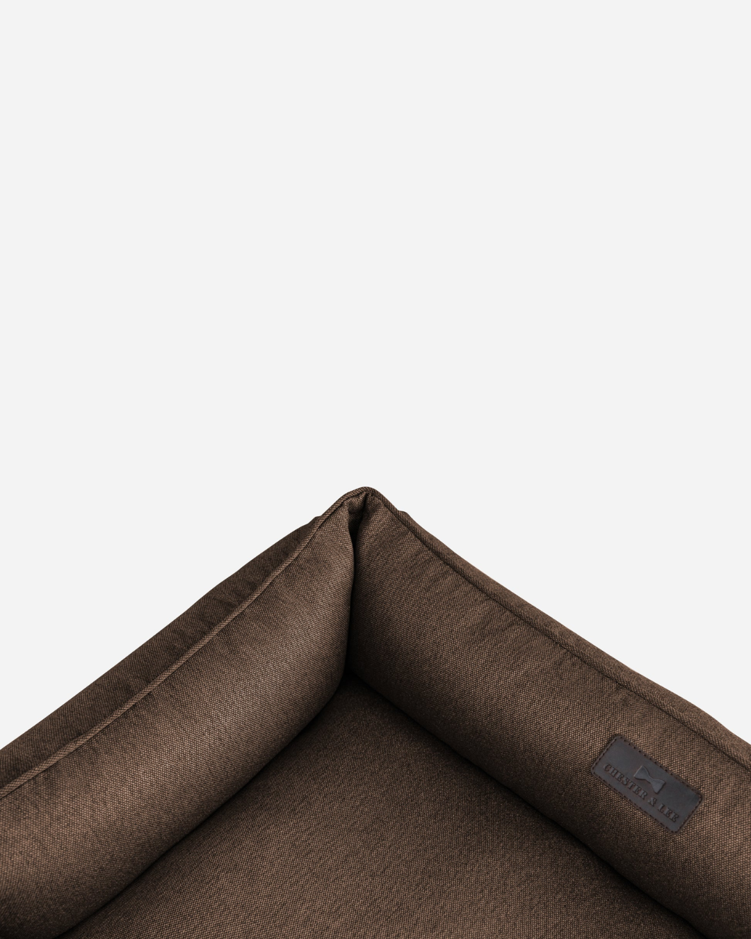 Brown cotton sleeper dog bed