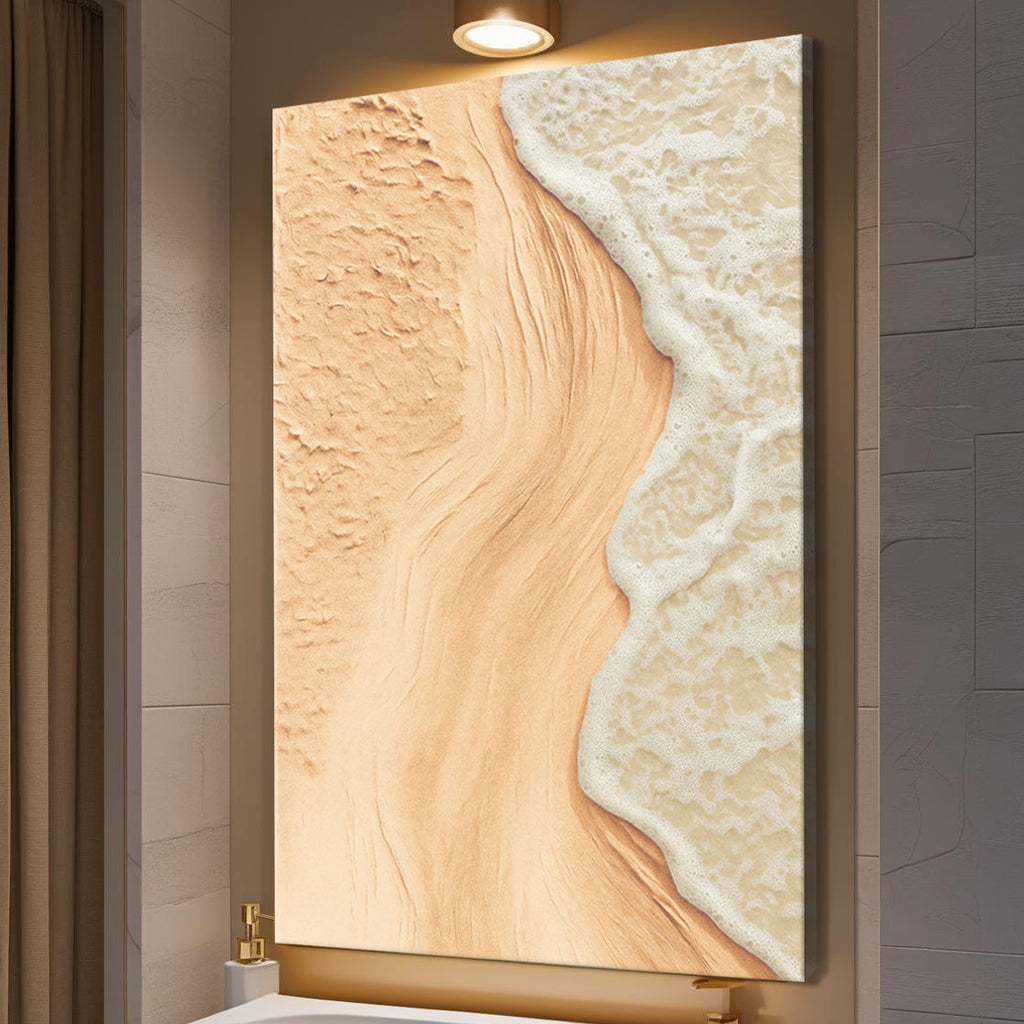 Shore study coastal relief wall art
