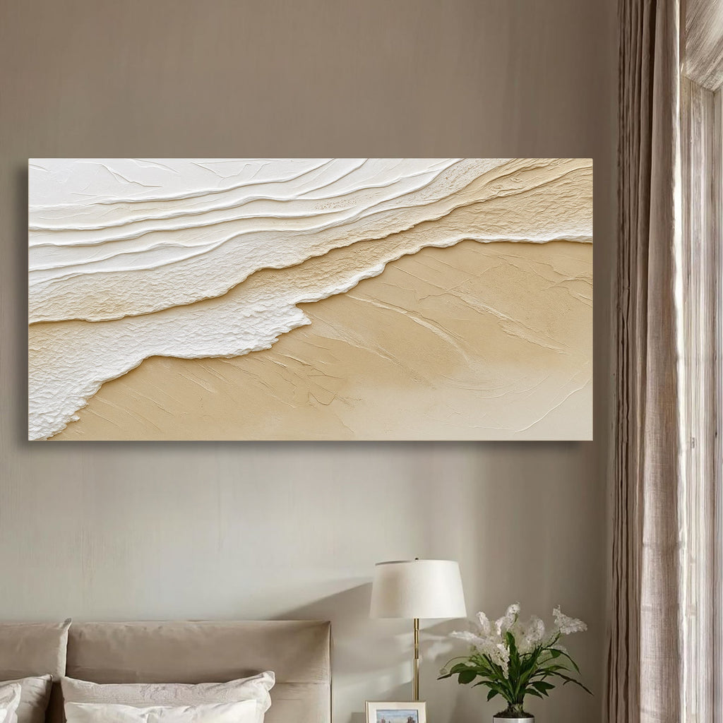 Sandbar neutral wave relief wall art