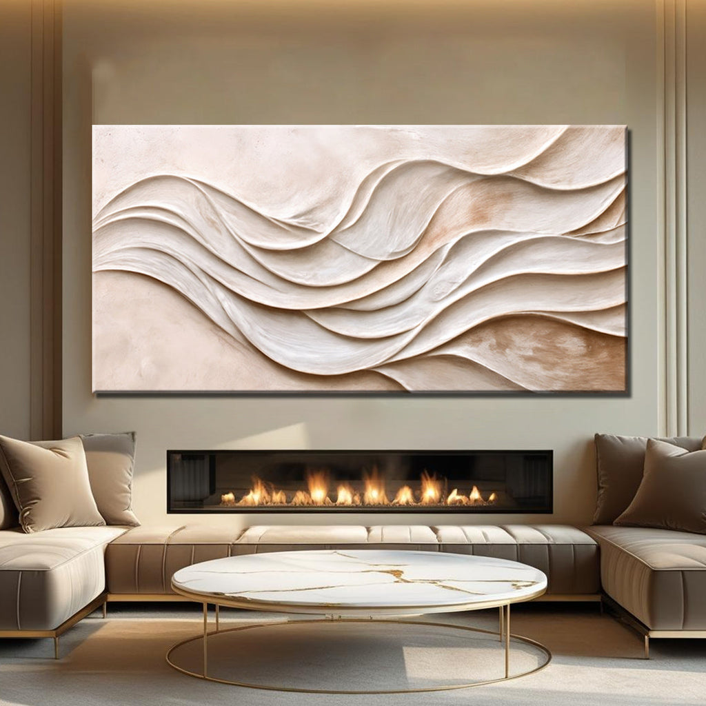 Stillwater sculptural wave relief wall art