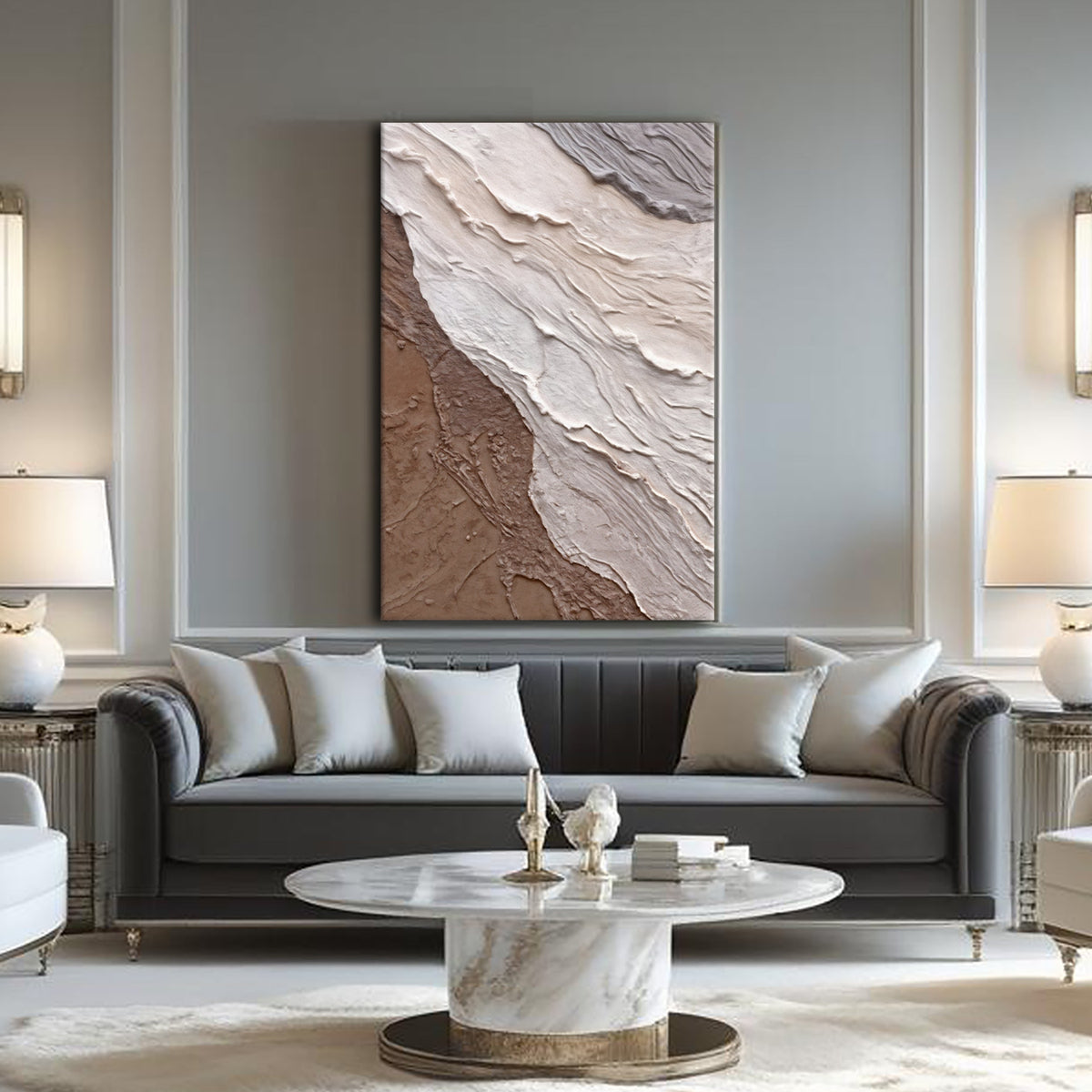 Terra abstract earthy waves wall art