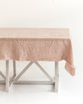 Stone washed linen tablecloth