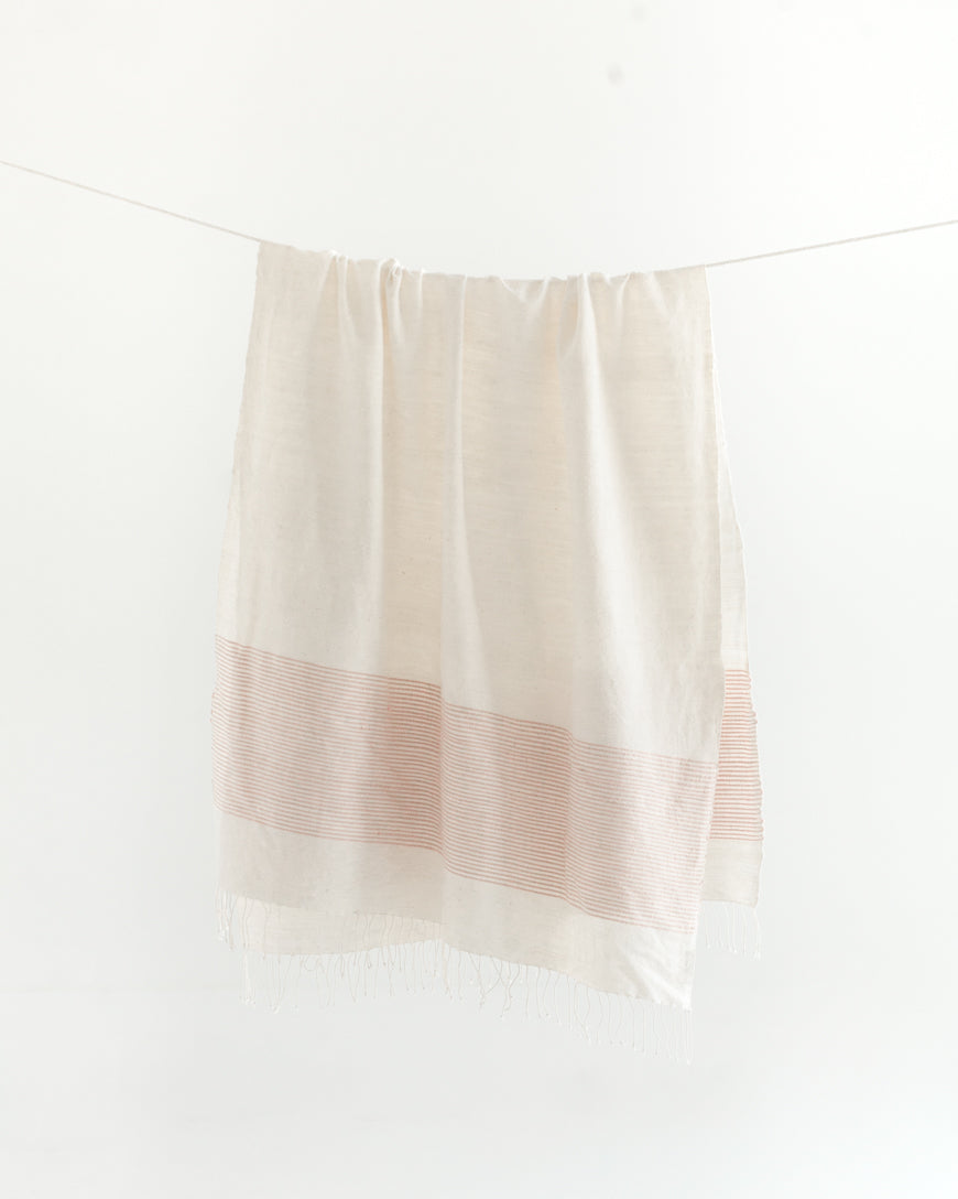 Riviera Handwoven Cotton Throw Blanket 38x72 – Artisan Ethiopian Weave | ESVILA
