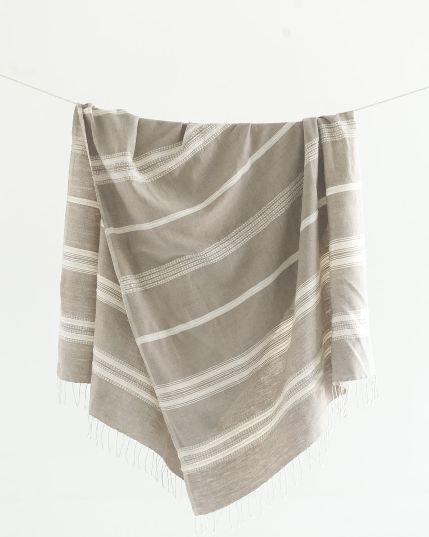 Aden Striped Cotton Throw Blanket 38x72" – Handwoven in Ethiopia | ESVILA