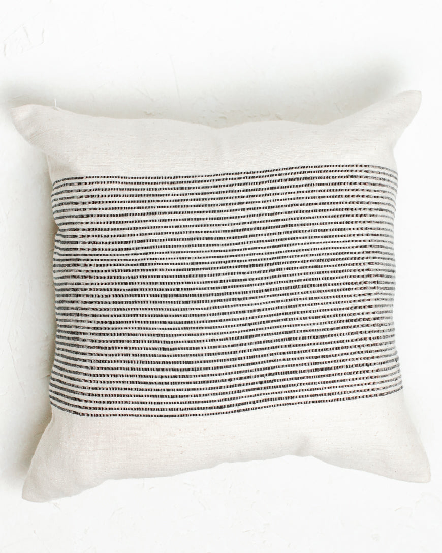 Riviera Handwoven Cotton Throw Pillow Cover 20x20" – Ribbed Texture | ESVILA