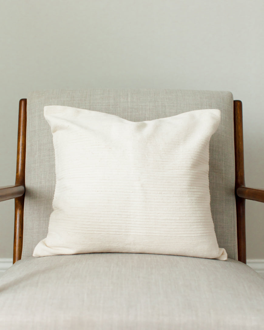 Riviera Handwoven Cotton Throw Pillow Cover 20x20" – Ribbed Texture | ESVILA