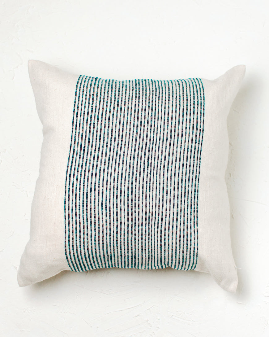 Riviera Handwoven Cotton Throw Pillow Cover 20x20" – Ribbed Texture | ESVILA