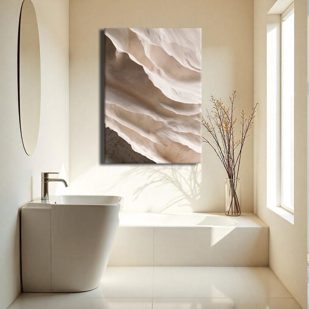 Pale drift neutral impasto wall art