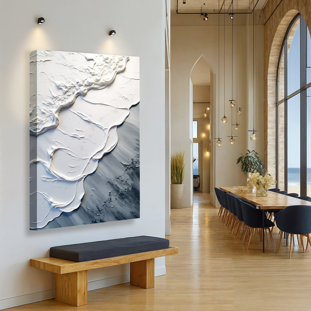 Drift textured abstract relief wall art