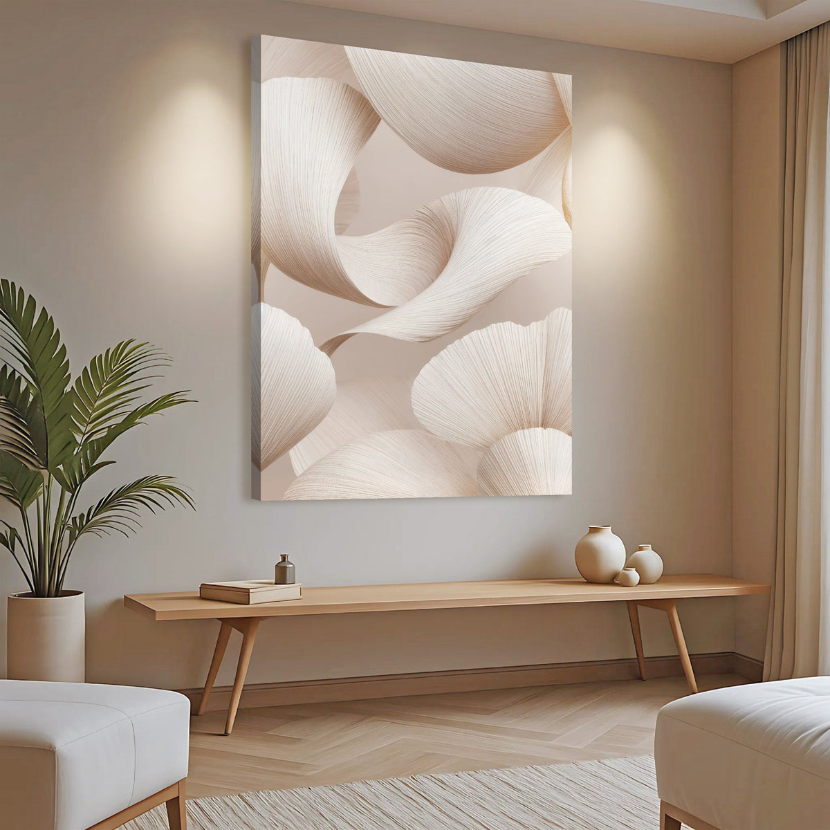 Bloom organic form relief wall art
