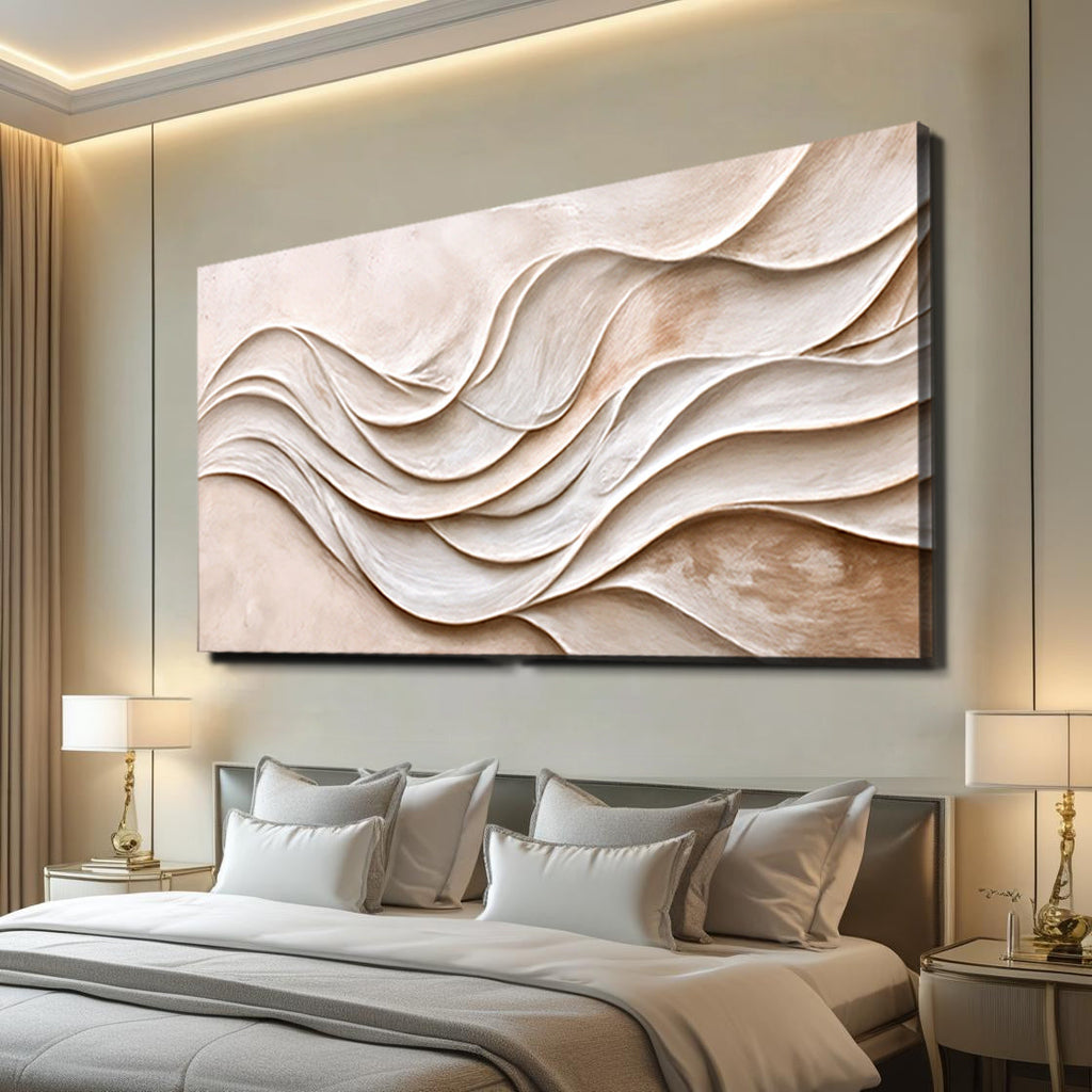 Stillwater sculptural wave relief wall art