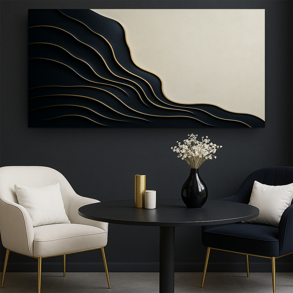 Contour wave abstract relief wall art