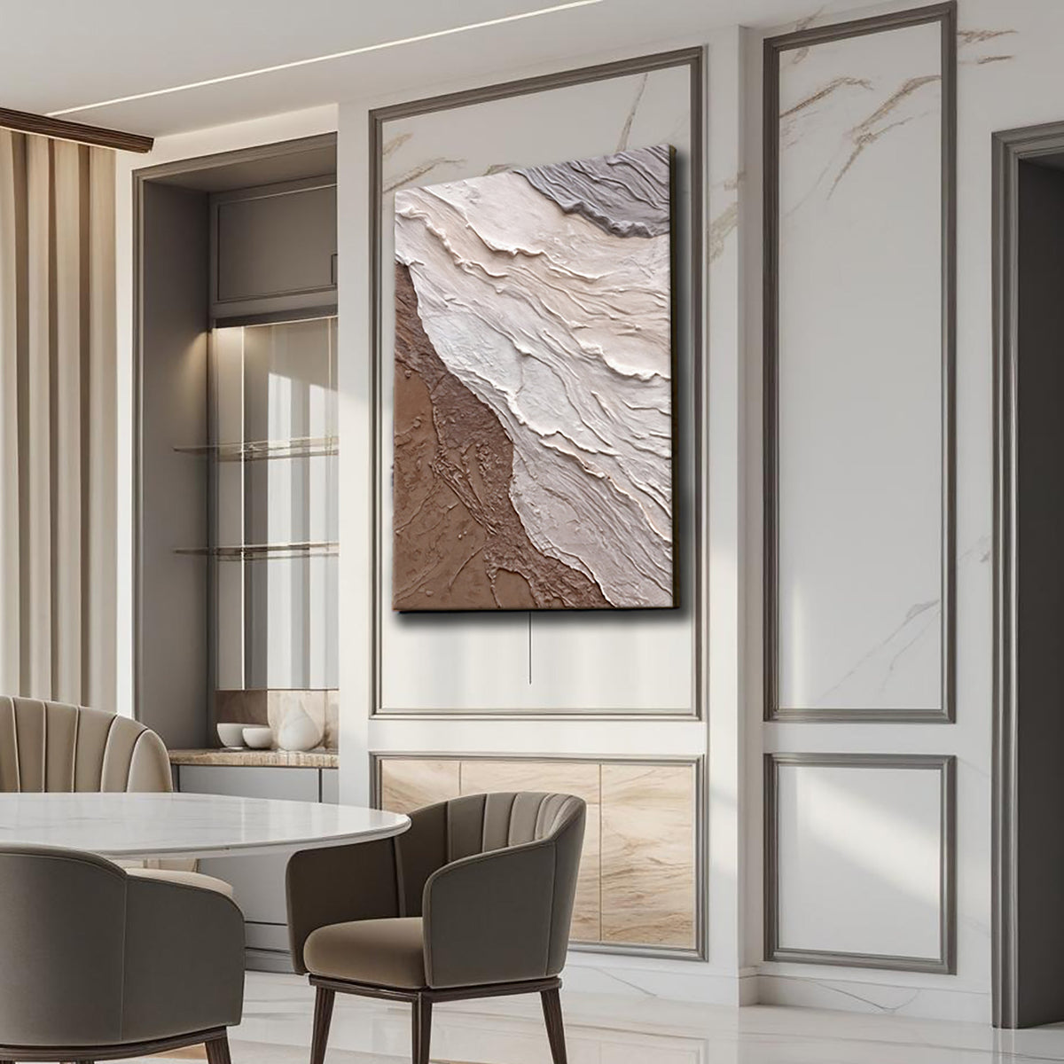 Terra abstract earthy waves wall art