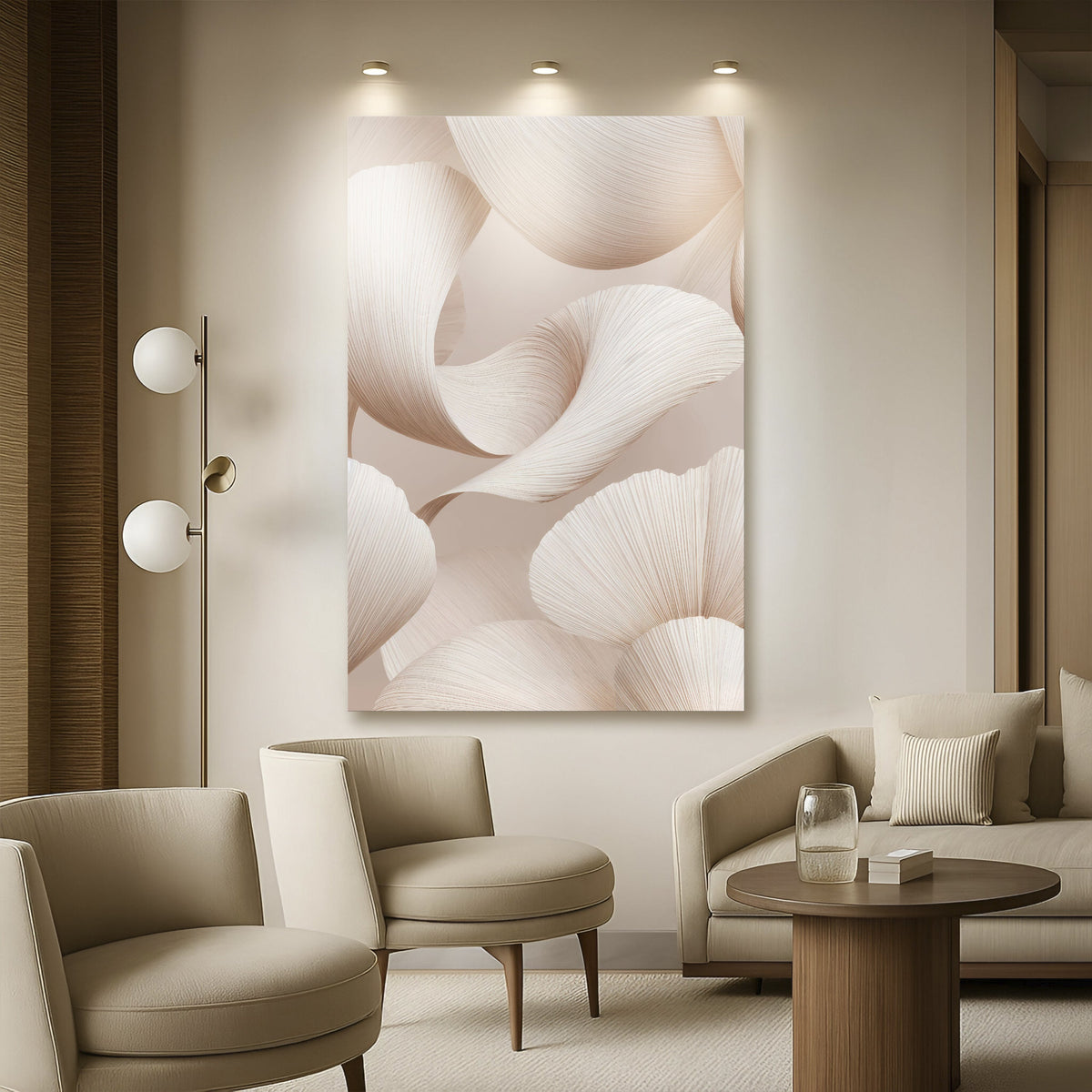 Bloom organic form relief wall art