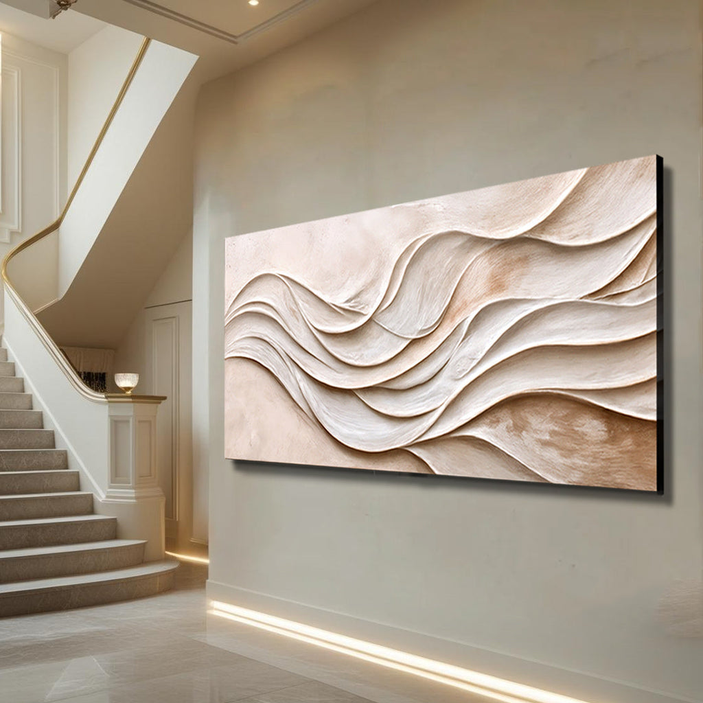 Stillwater sculptural wave relief wall art