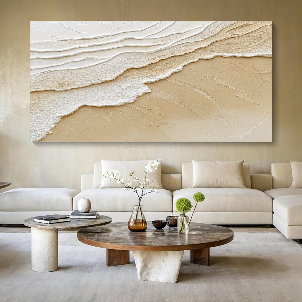 Sandbar neutral wave relief wall art