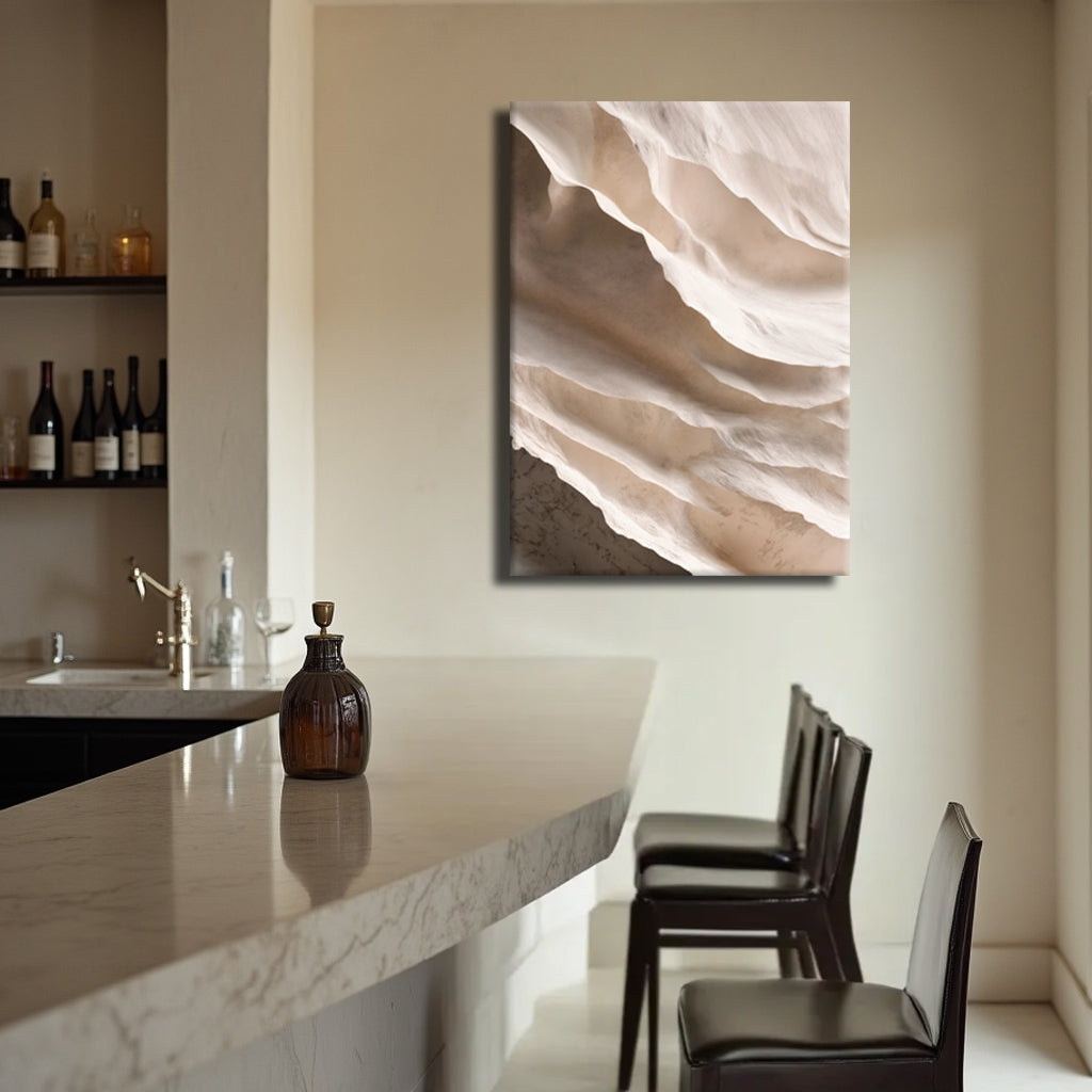 Pale drift neutral impasto wall art