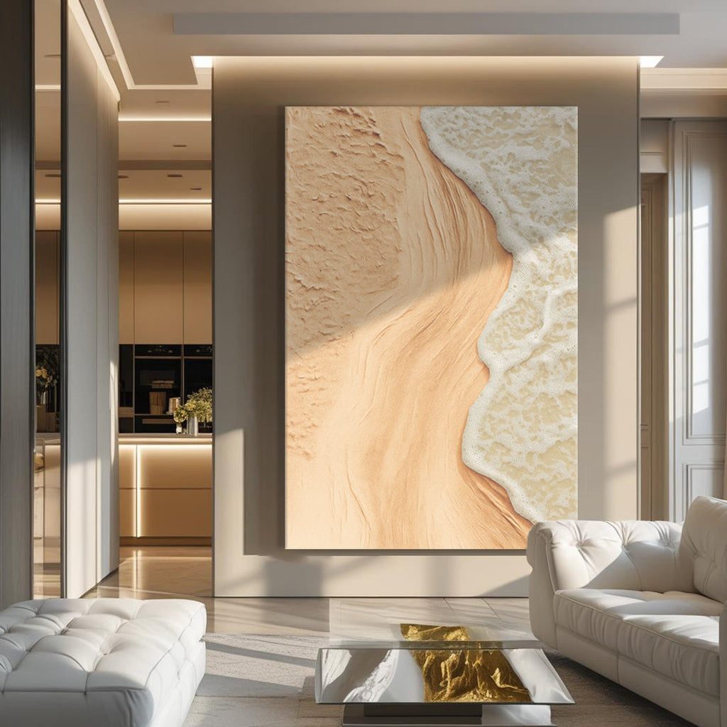 Shore study coastal relief wall art