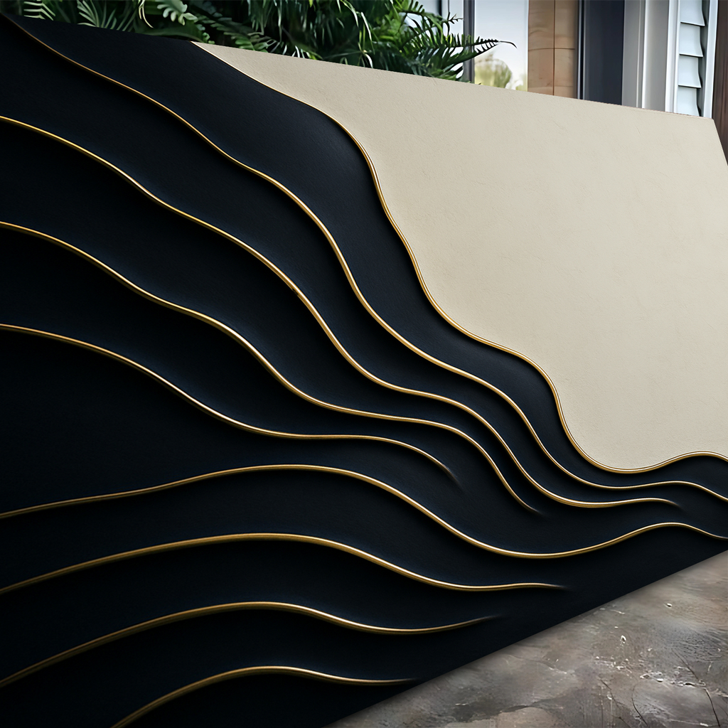 Contour wave abstract relief wall art
