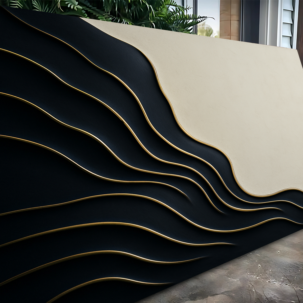 Contour wave abstract relief wall art