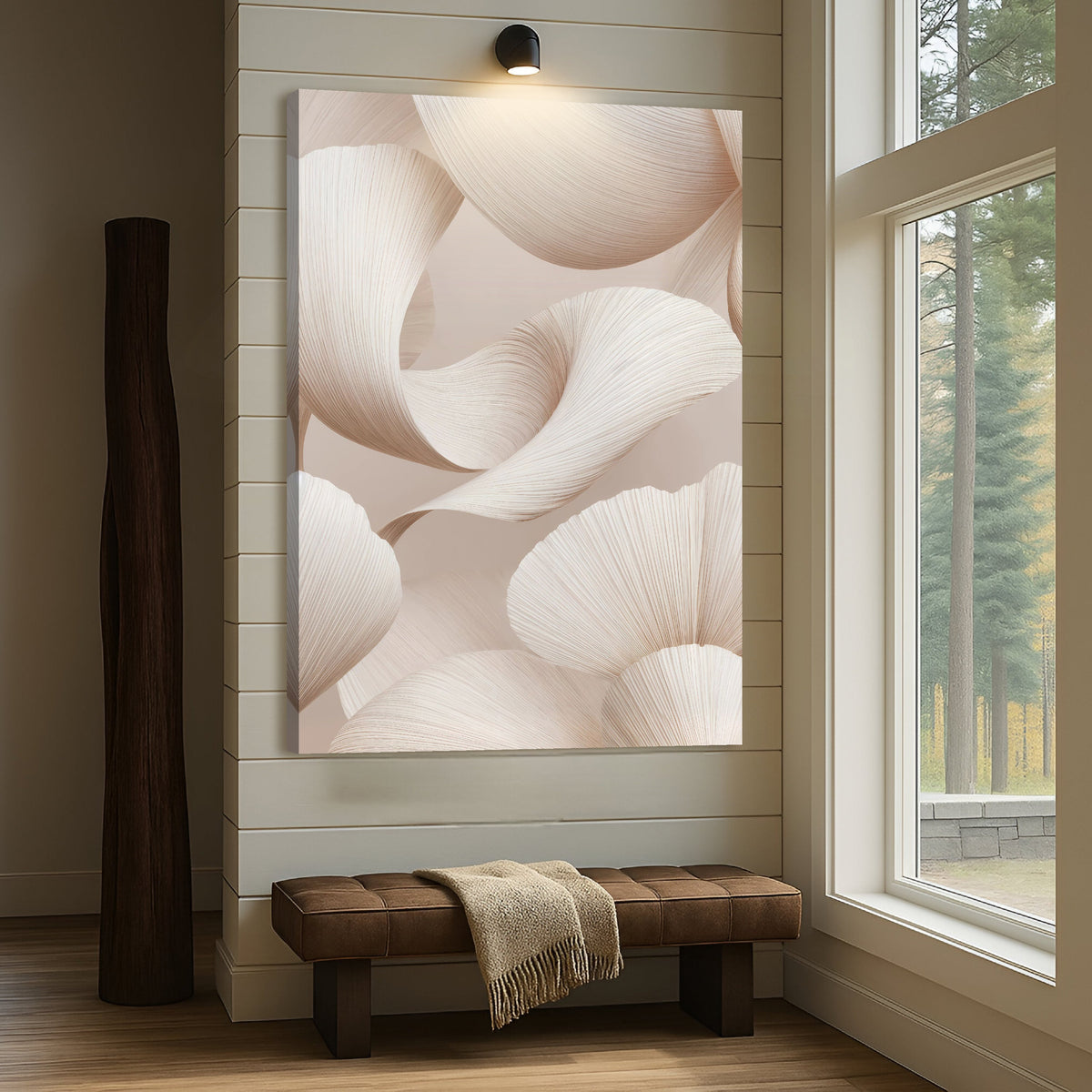 Bloom organic form relief wall art