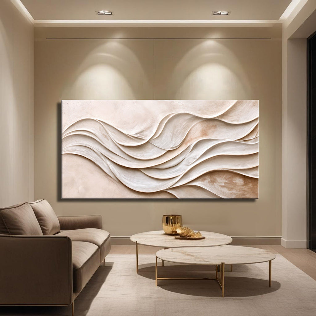 Stillwater sculptural wave relief wall art