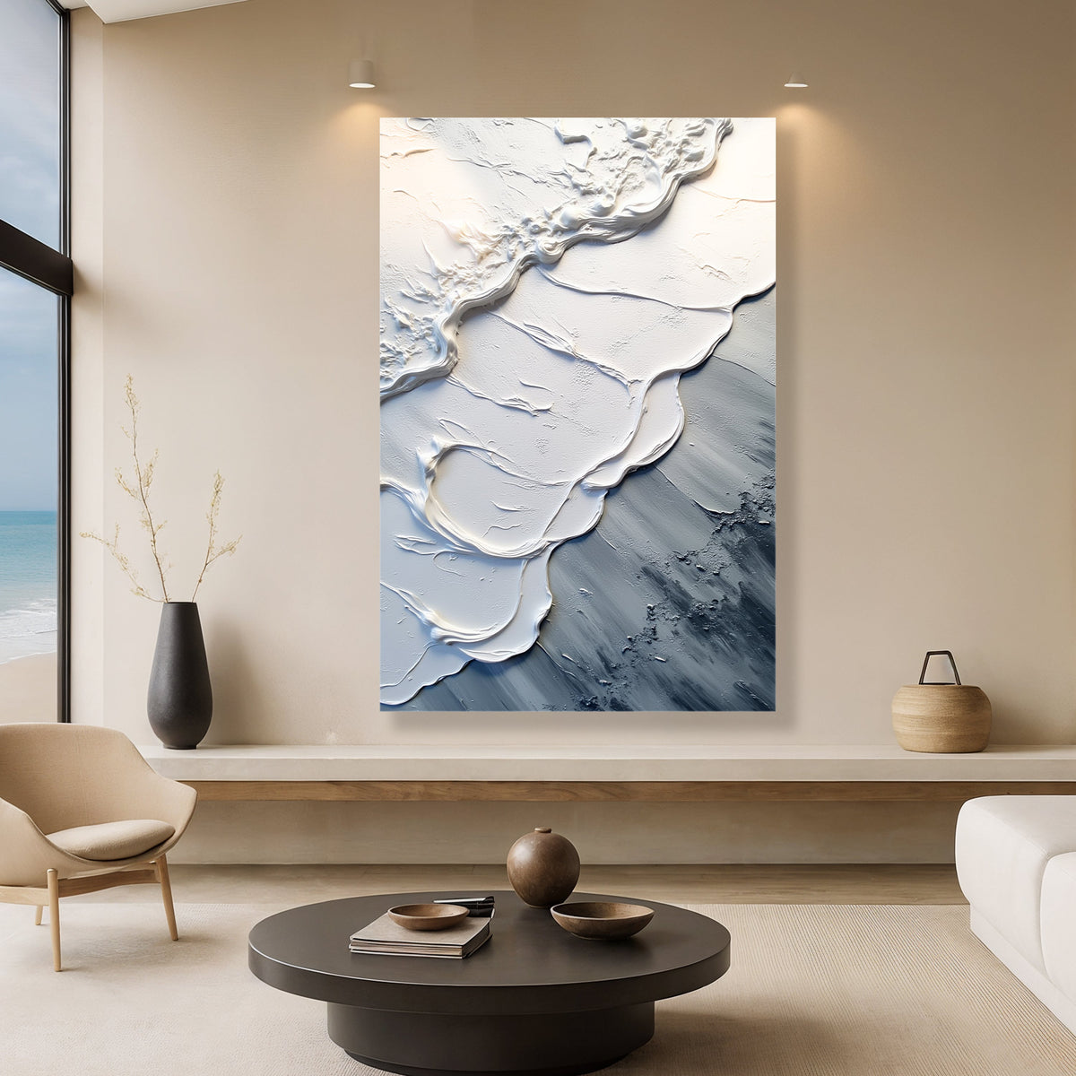 Drift textured abstract relief wall art