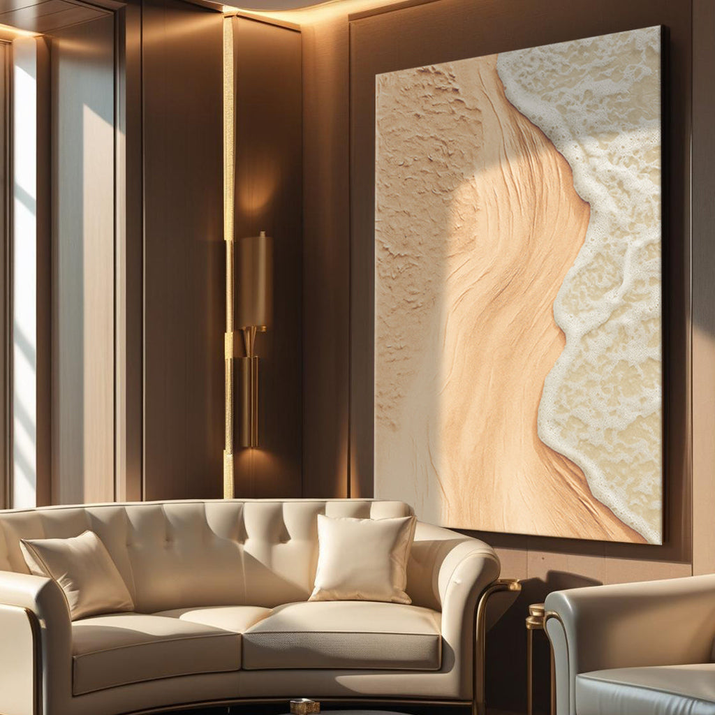 Shore study coastal relief wall art