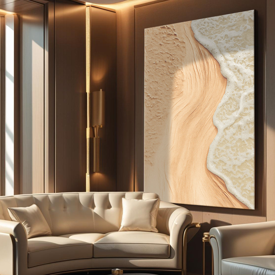 Shore study coastal relief wall art