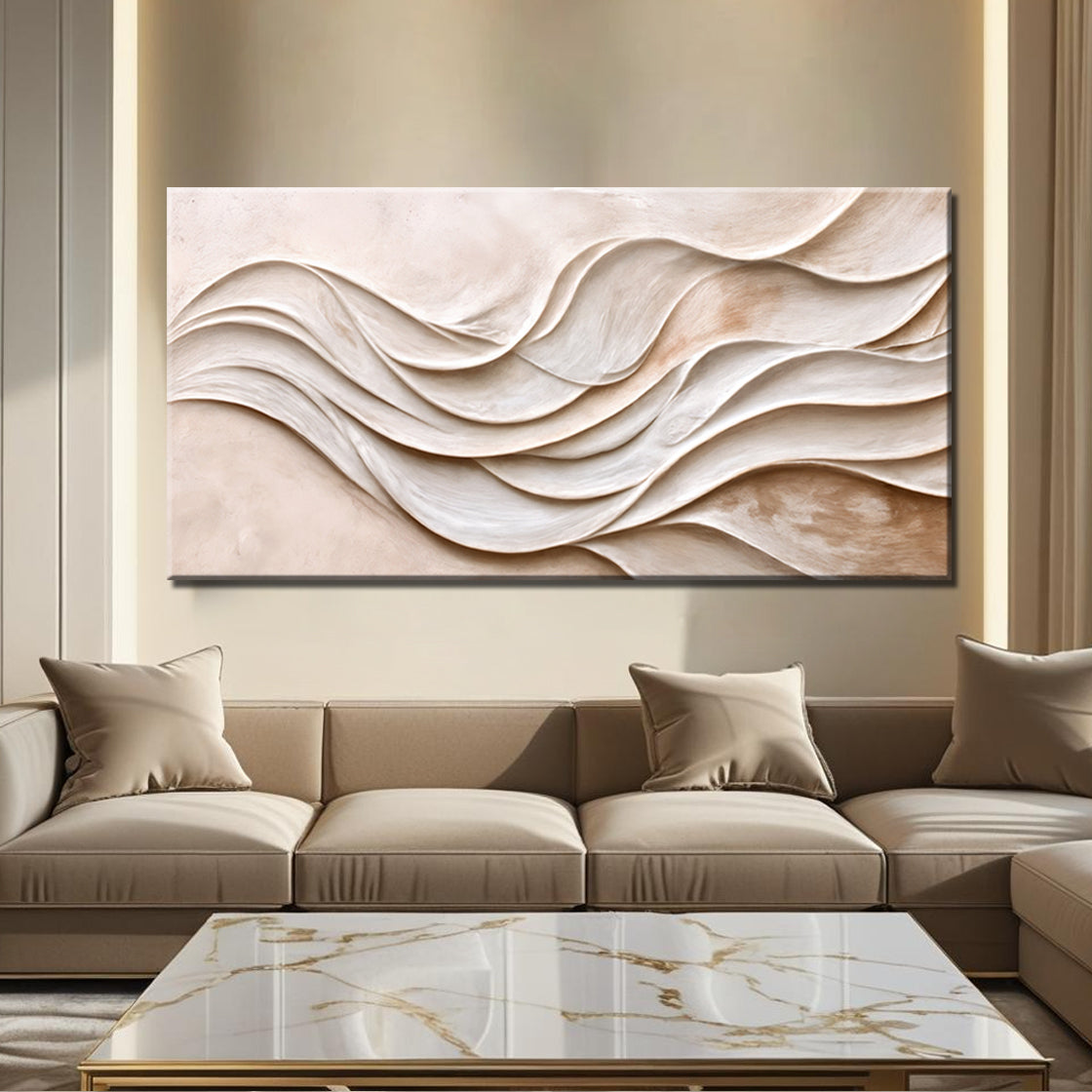 Stillwater sculptural wave relief wall art