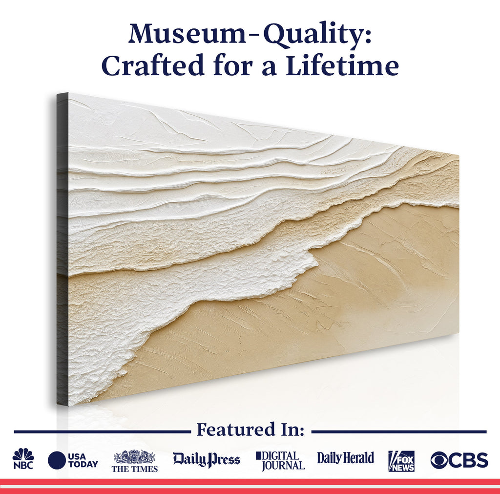 Sandbar neutral wave relief wall art
