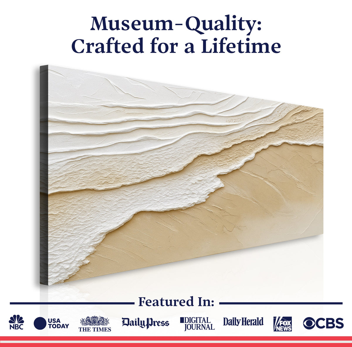Sandbar neutral wave relief wall art