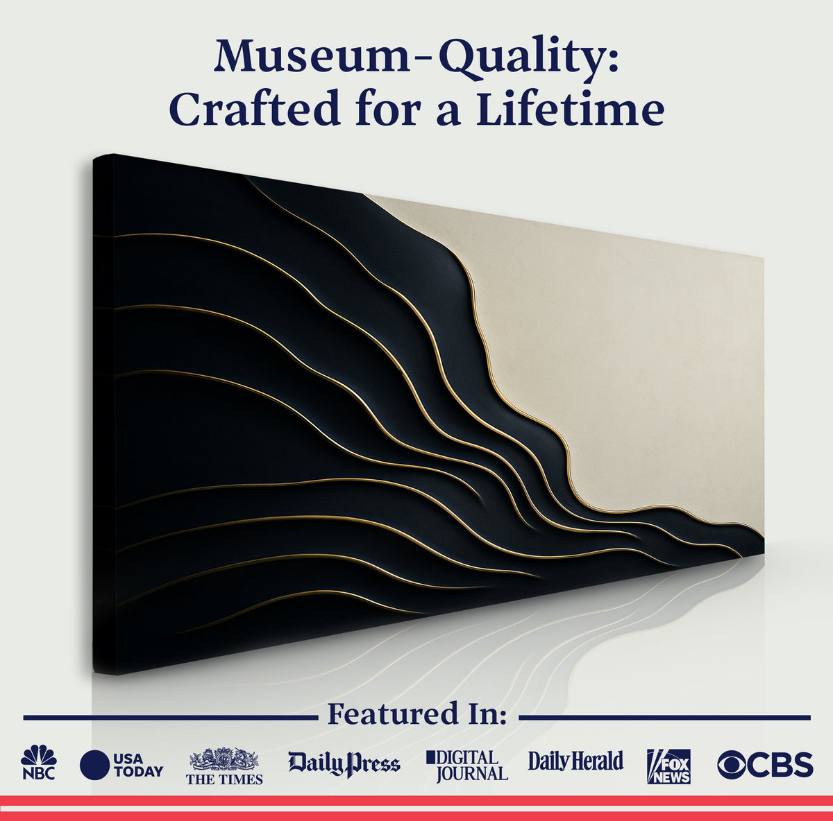 Contour wave abstract relief wall art