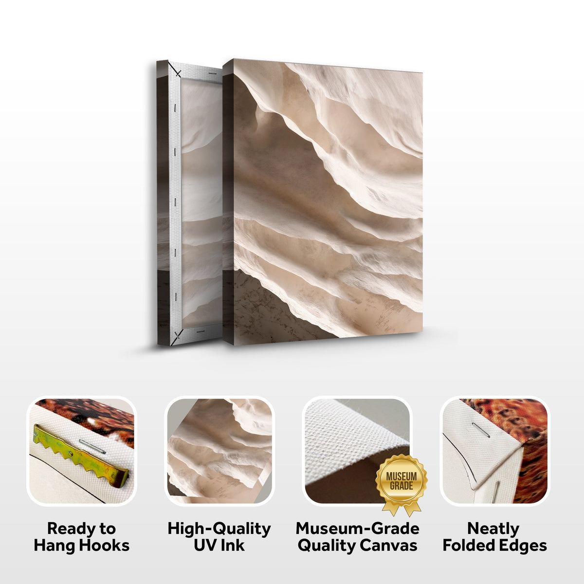 Pale drift neutral impasto wall art