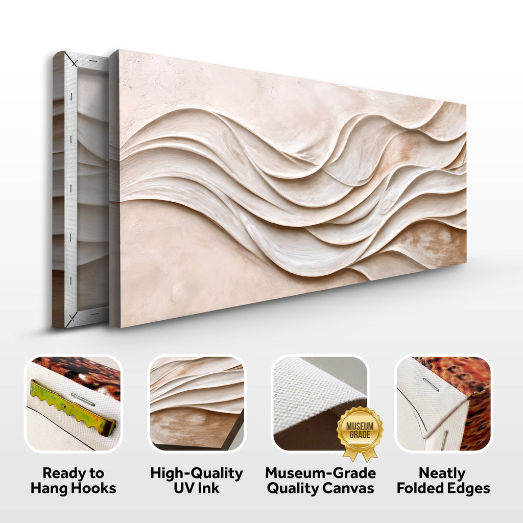 Stillwater sculptural wave relief wall art