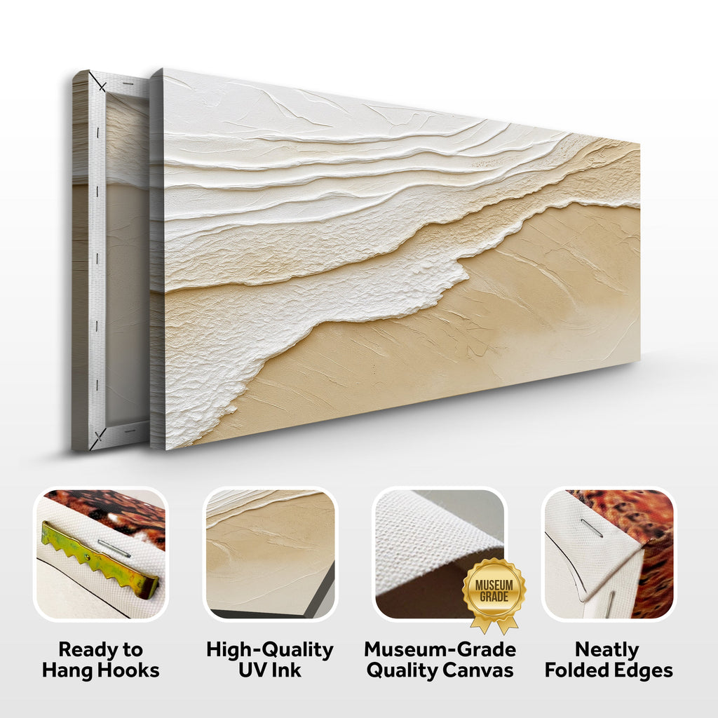 Sandbar neutral wave relief wall art