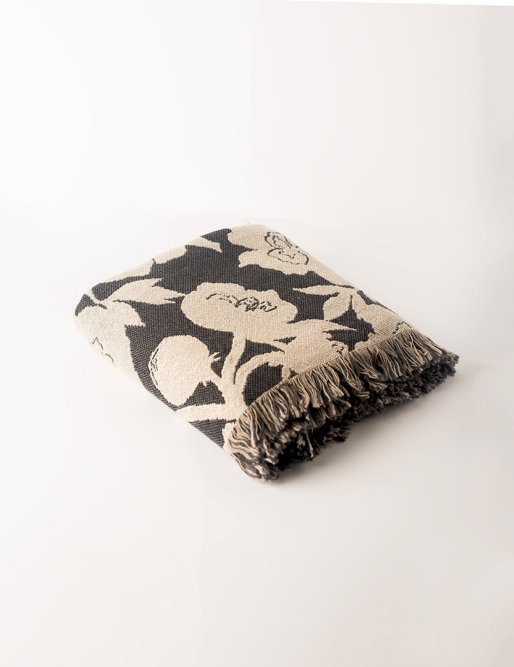 Addy Tuffet Floral Jacquard Cotton Throw Blanket 50x70" – Made in USA | ESVILA
