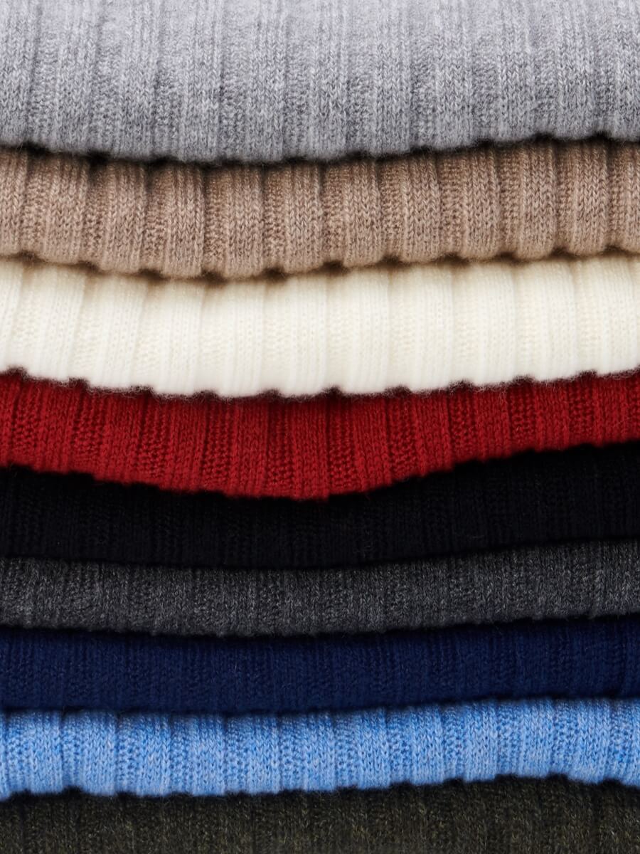 Napoli (brown) - Italian 100% cashmere ribbed scarf (unisex)