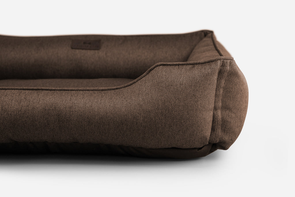 Brown cotton sleeper dog bed