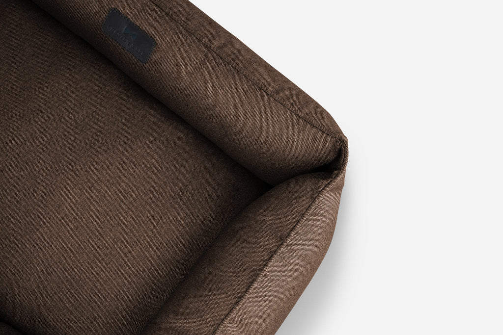 Brown cotton sleeper dog bed