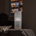 White Ice Onyx Table Lamp – 12"x4.5" Single, Handcrafted Natural Stone | ESVILA