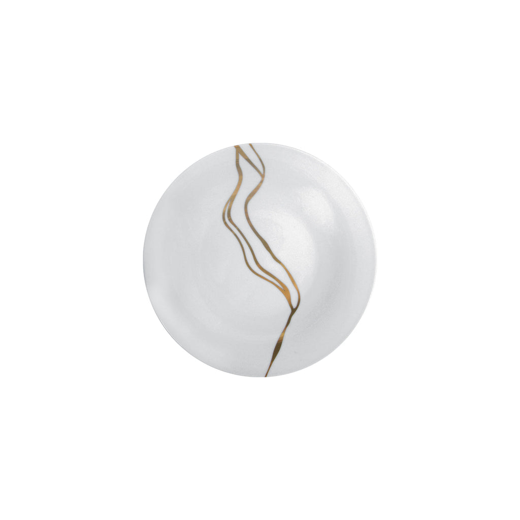 Fiume D'Oro Place Setting, 5-Piece Service for 4 | French Porcelain, Made in Portugal