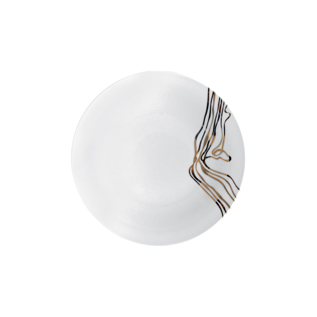 Fiume D'Oro Place Setting, 5-Piece Service for 4 | French Porcelain, Made in Portugal