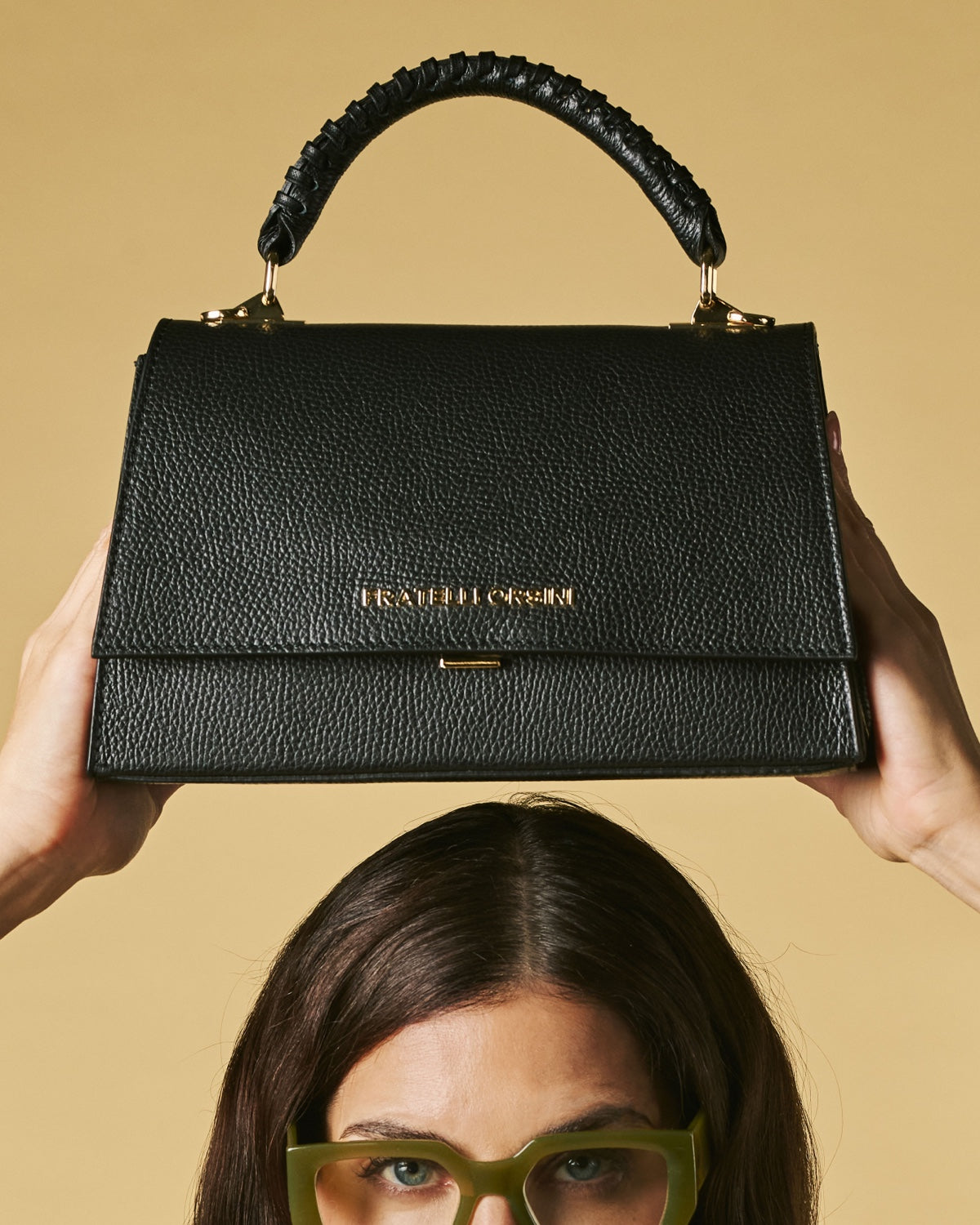 Federica Crossbody Bag in Black | Italian Calf Leather, Handmade in Italy