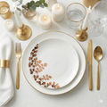 Gold filigree white porcelain accent plates