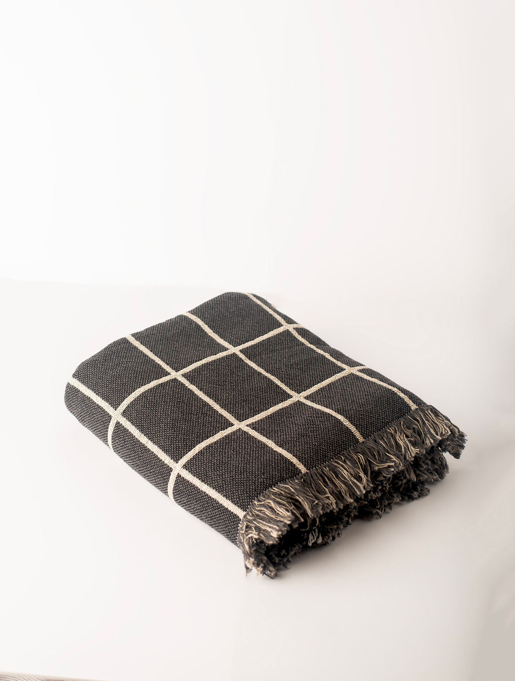Greer Nocturne Throw Blanket – Jacquard Woven Cotton, Made in USA | ESVILA