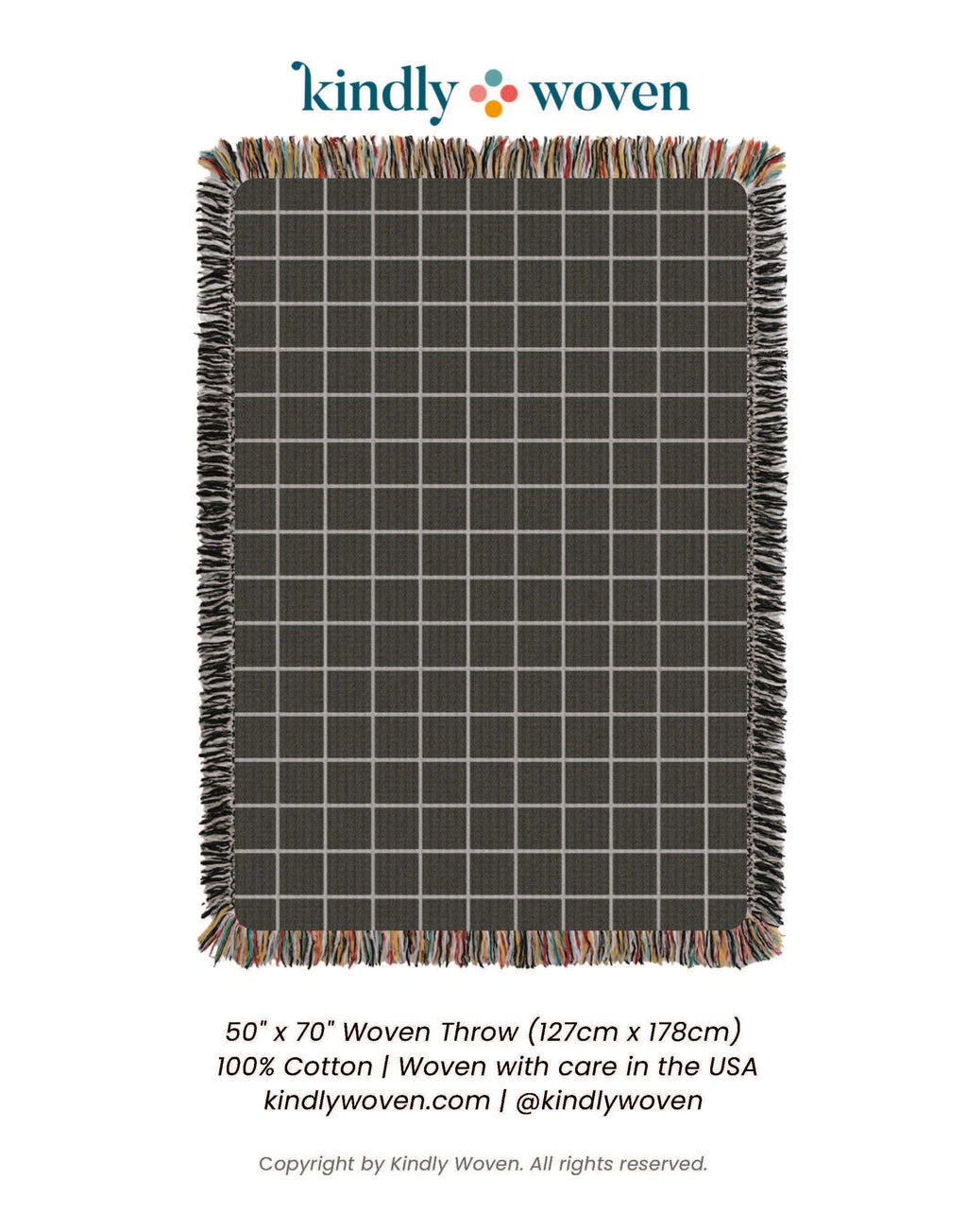 Greer Nocturne Throw Blanket – Jacquard Woven Cotton, Made in USA | ESVILA