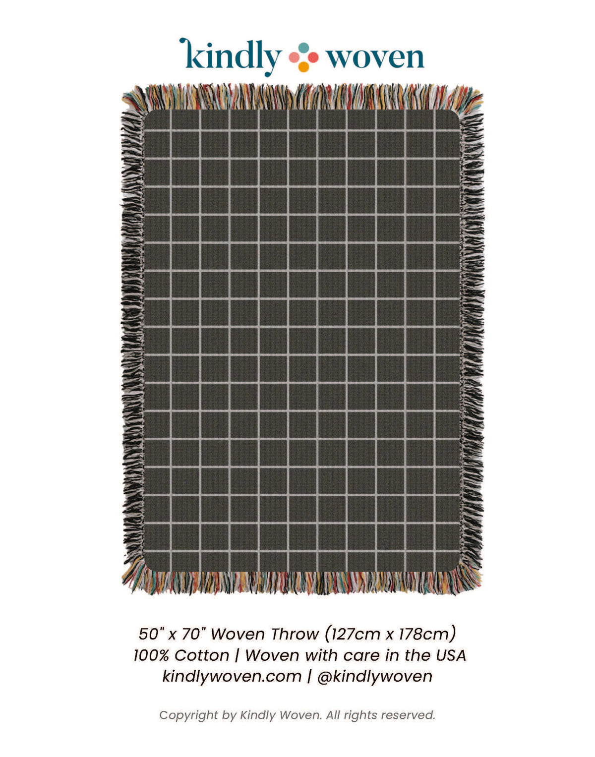 Greer Nocturne Throw Blanket – Jacquard Woven Cotton, Made in USA | ESVILA